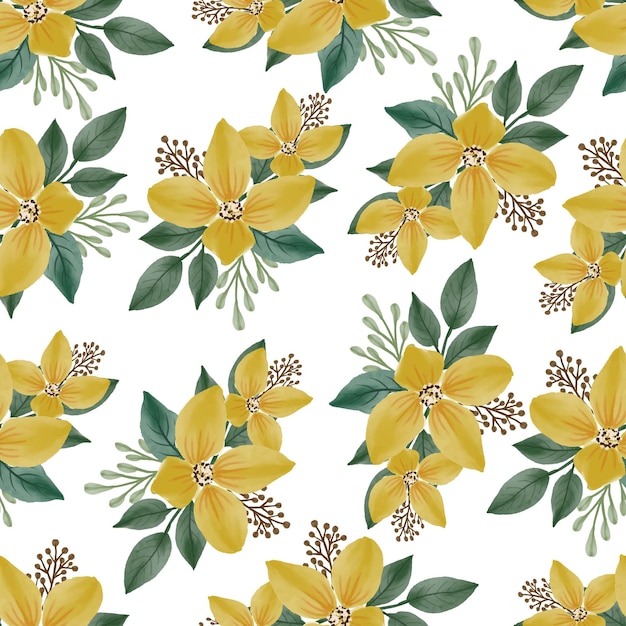 生地と背景のデザインのための黄色い花のシームレスなパターン