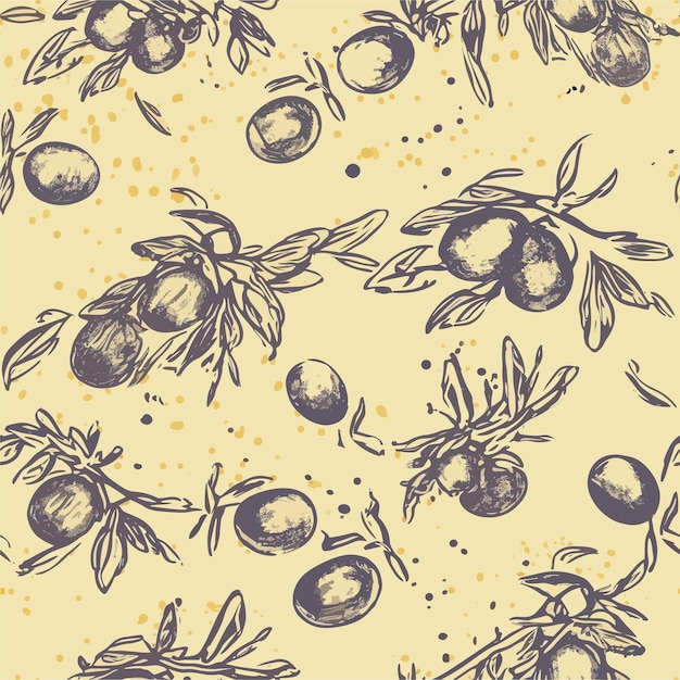 Seamless pattern of olives in colorful style add color to your digital project with our pattern