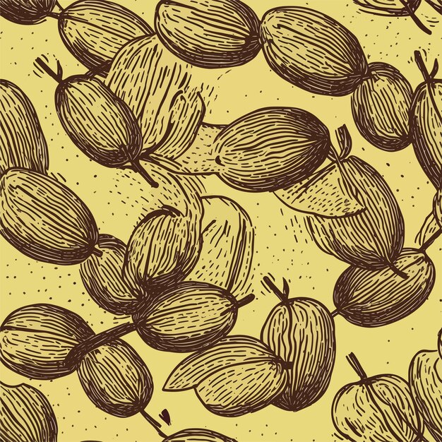 Vector seamless pattern of olives in colorful style add color to your digital project with our pattern