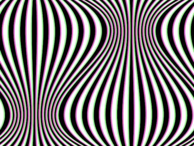 Seamless pattern Optical illusion with glitch gradient effect Abstract background in metaverse style Blend of black white distorted stripes