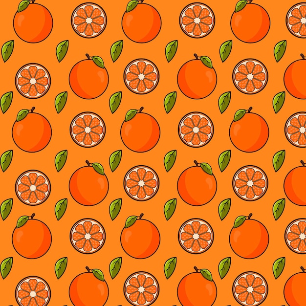 Vector seamless pattern of orange fruit