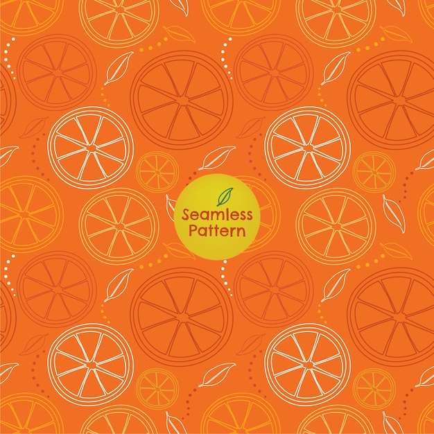 Vector seamless pattern of orange-slice outlines