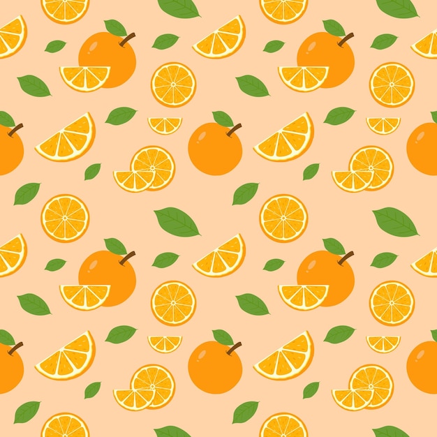 Seamless Pattern of Oranges Background Wrapping paper wallpaper packaging textile prints vector