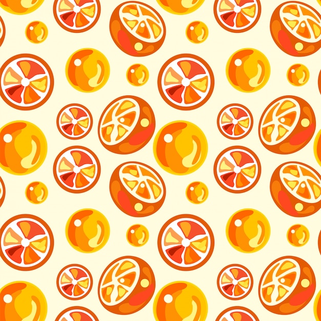 Seamless pattern of oranges