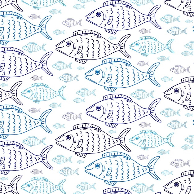 Seamless pattern of ornamental fish.Vector