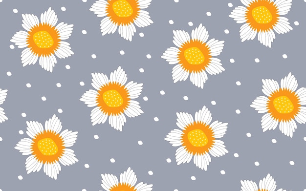 Seamless pattern ornamental floral vector pattern decorative flowers minimal colorful creative