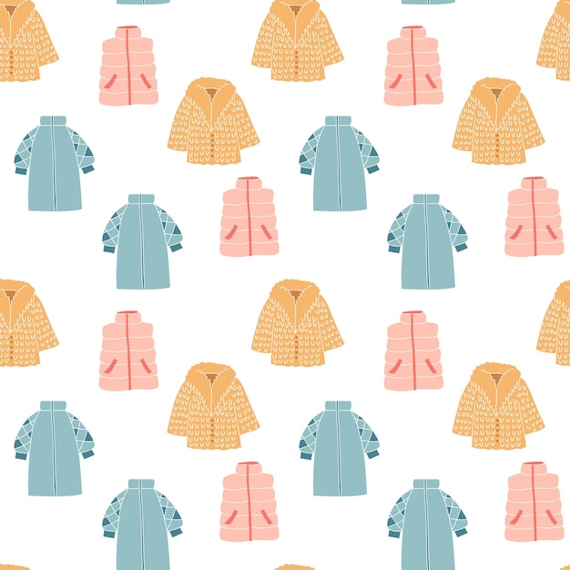 Vector seamless pattern of outerwear