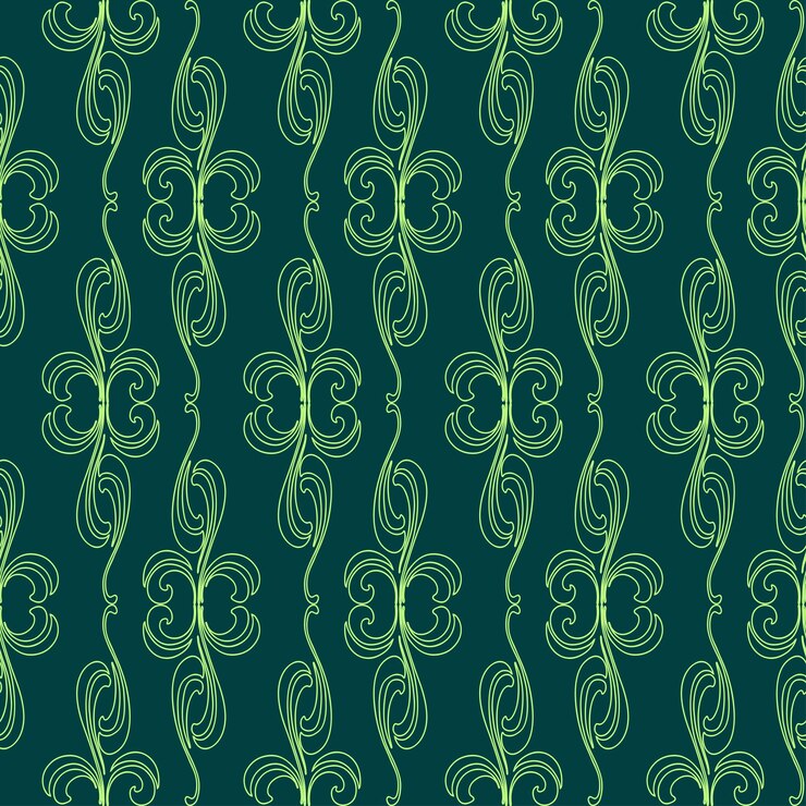 Vector seamless pattern of outlines decorative vintage design elements