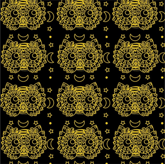 Seamless pattern owl vector