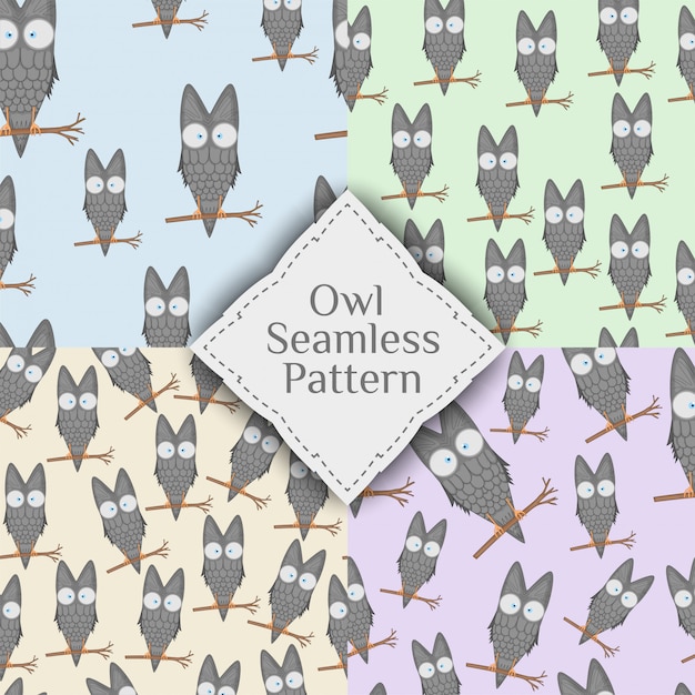 Seamless pattern of owls