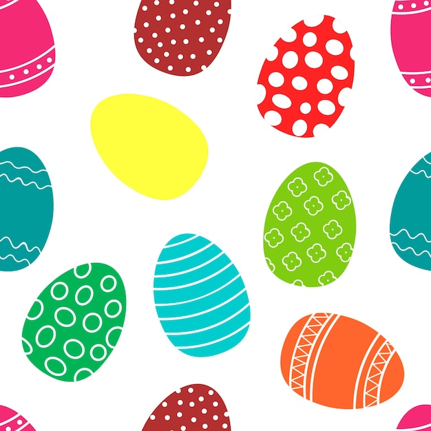 Vector seamless pattern of painted easter eggs