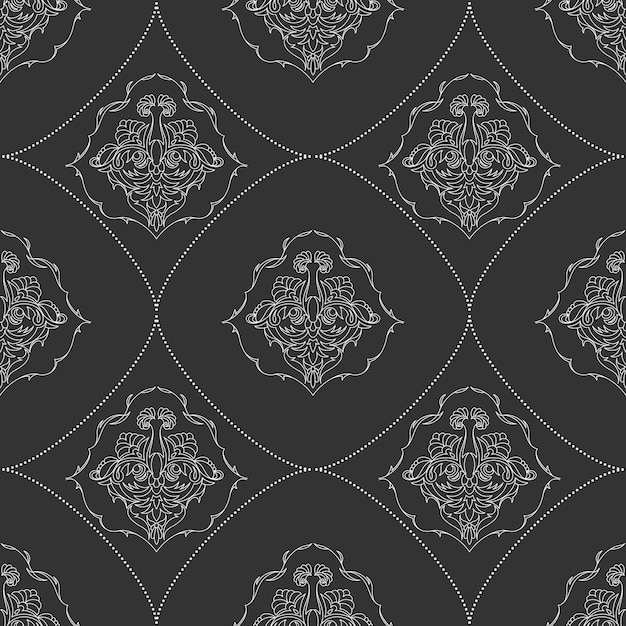 Seamless pattern of painted oriental motifs