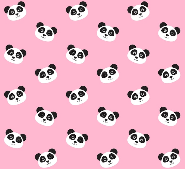 Seamless pattern of panda faces