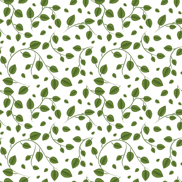 Seamless pattern pattern of green leaves on a light background natural design