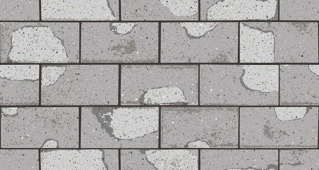 Seamless pattern of pavement with interlocking textured cracked old bricks