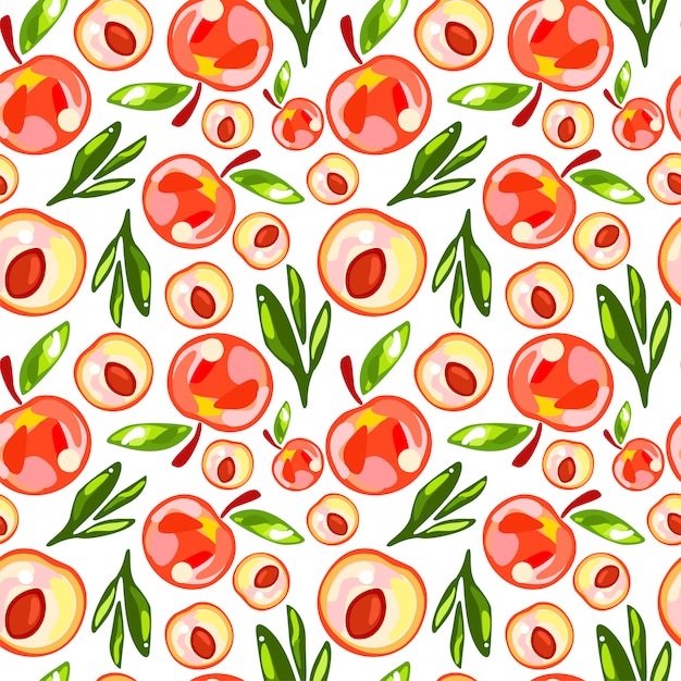 Seamless pattern of peaches