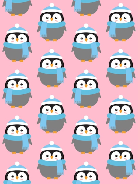 Seamless pattern of penguin