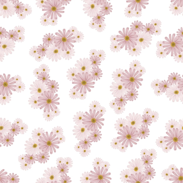 Vector seamless pattern of pink daisy petal