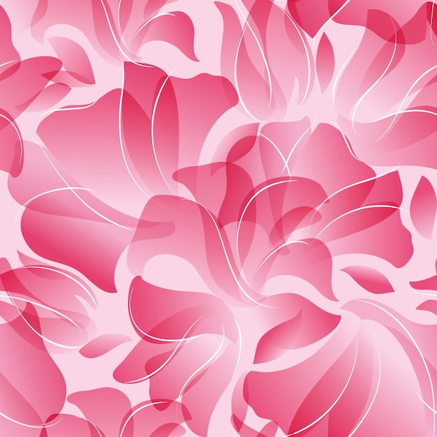 Vector seamless pattern of pink flower petals