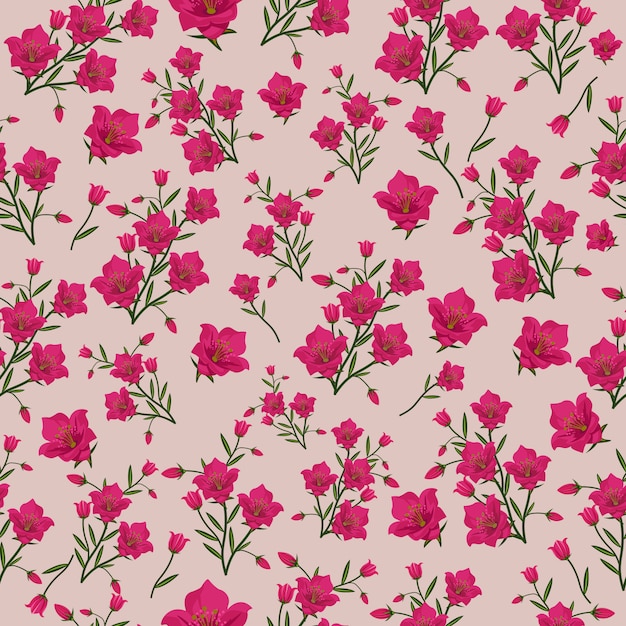 Seamless pattern pink flower