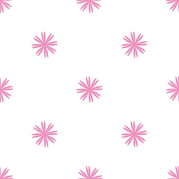 seamless pattern of Pink flowers on a white background