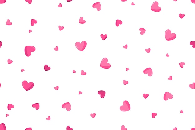 Seamless pattern of pink hearts