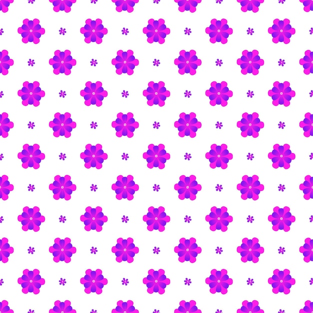 Vector seamless pattern of pink and purple flowers