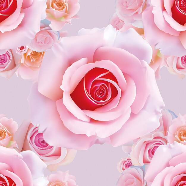 Vector seamless pattern pink roses