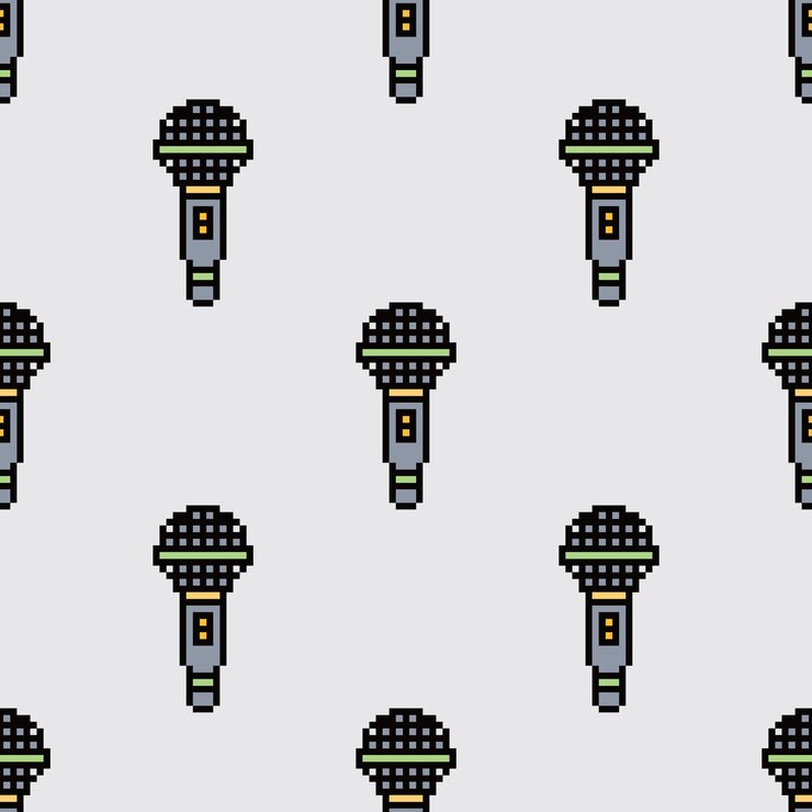 Vector seamless pattern pixel art vintage aesthetics retro sprite design