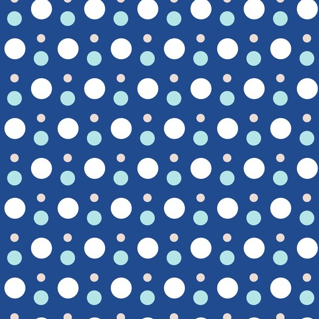 Vector seamless pattern of polka dots in different sizes