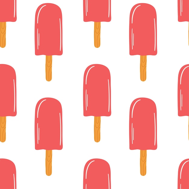 Seamless pattern of popsicle ice cream