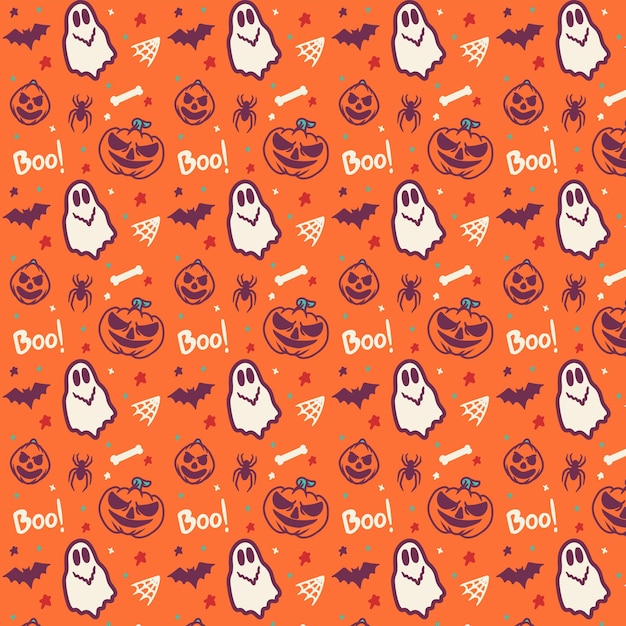 Vector seamless pattern pumpkin halloween background vector illustration