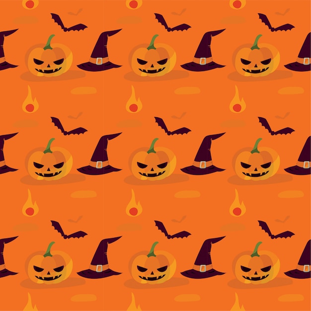 Vector seamless pattern of pumpkin