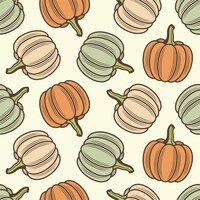 Vector seamless pattern of pumpkins
