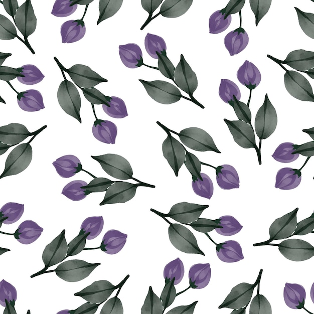 Seamless pattern of purple bud for textile design