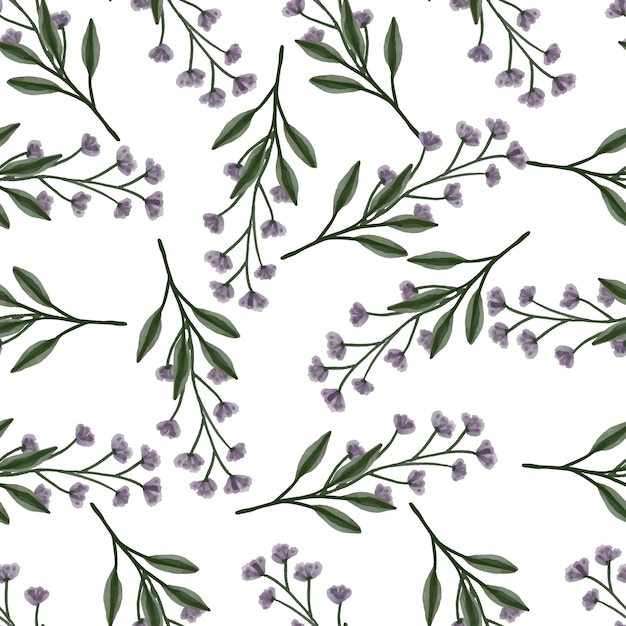紫の野花のシームレスなパターン