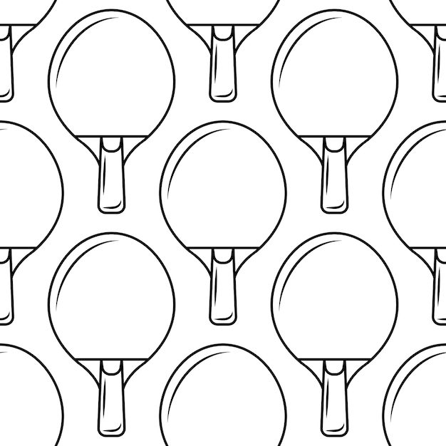 Vector seamless pattern of rackets for ping pong background with table tennis racket vector illustration