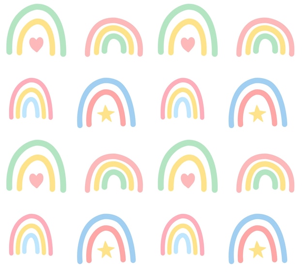 Seamless pattern of rainbows