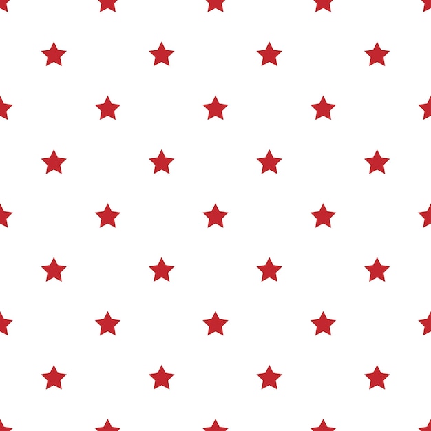 Seamless pattern of red stars on a white background