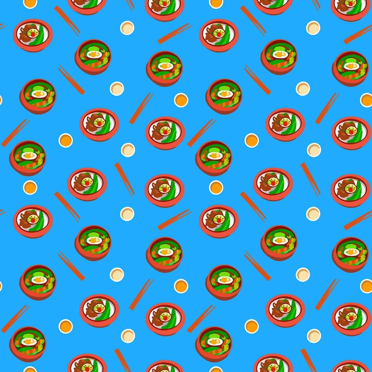 Vector seamless pattern for restaurant with traditional mexican food soup in cartoon flat style.