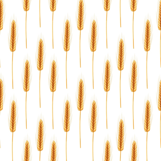 Seamless pattern of ripe spikelets of wheat .
