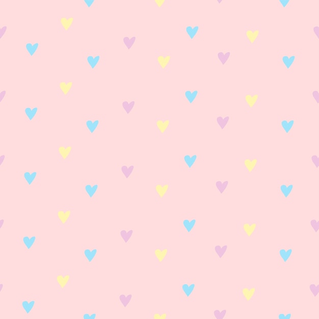 Seamless pattern romantic hearts pink