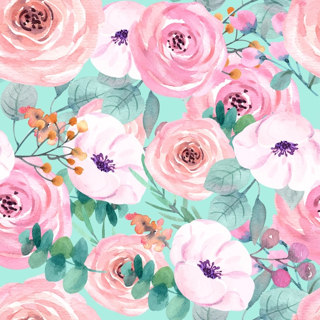 Vector seamless pattern rose for wallpaper  premium