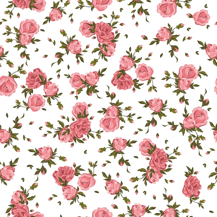 Vector seamless pattern roses flowers