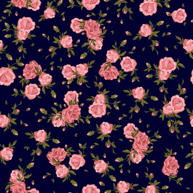 Seamless pattern roses flowers