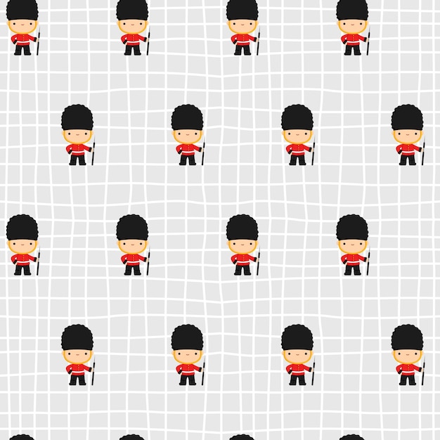 A seamless pattern of the royal guards