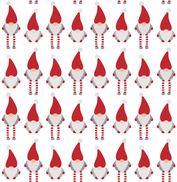 Seamless pattern of scandinavian dwarfs