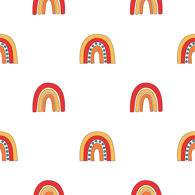 Seamless pattern of scandinavian rainbows