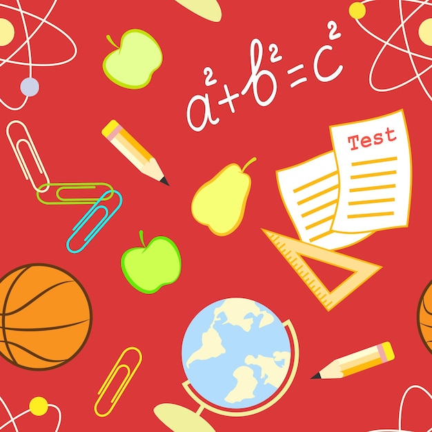 Seamless Pattern, School Supplies, Education Background