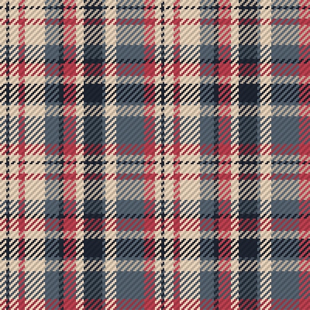 Seamless pattern of scottish tartan plaid Repeatable background with check fabric texture Flat vector backdrop of striped textile print